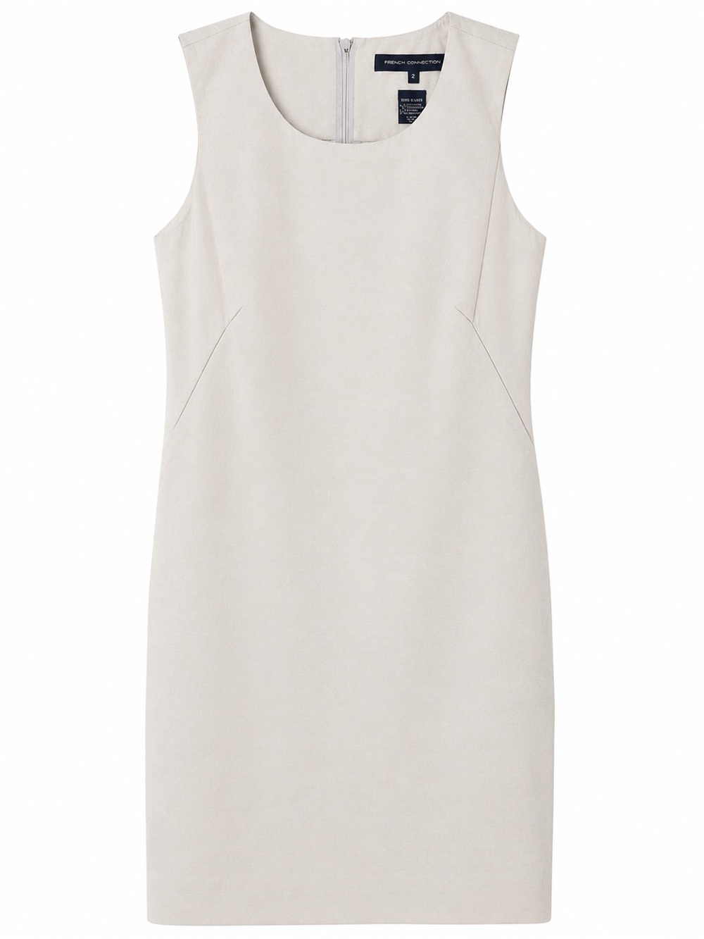 French Connection Ivory Minimalist Sheath Dress Size 2 NWOT
